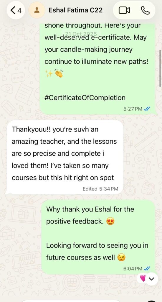 A WhatsApp message from Review 01