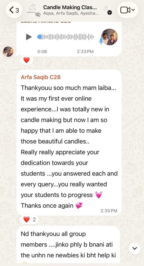 A WhatsApp message from Review 03