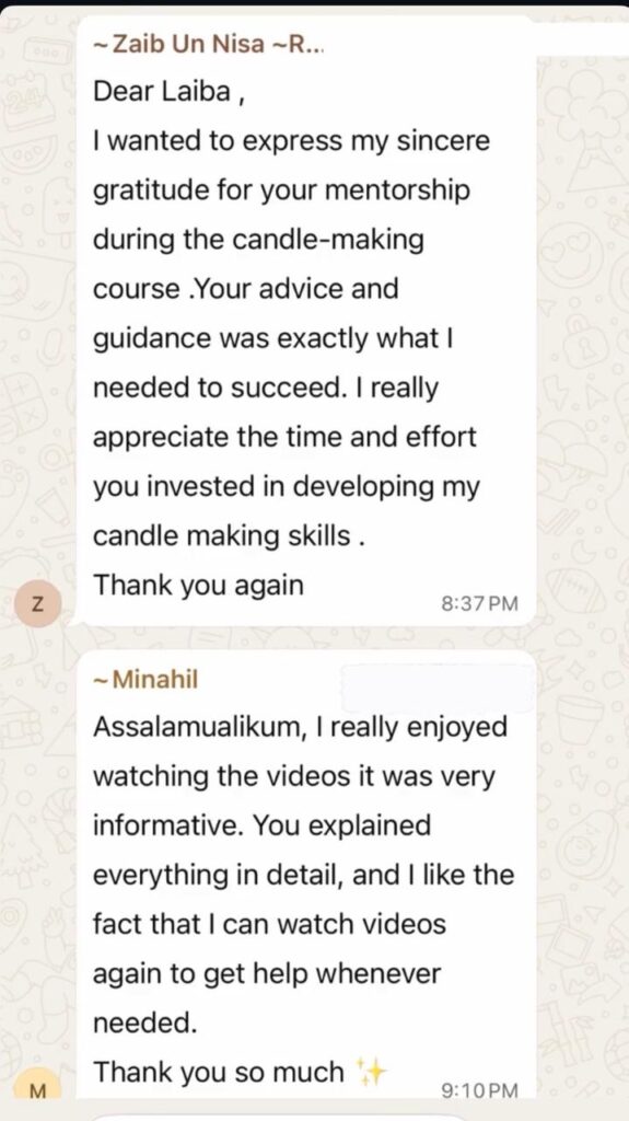A WhatsApp message from Review 06