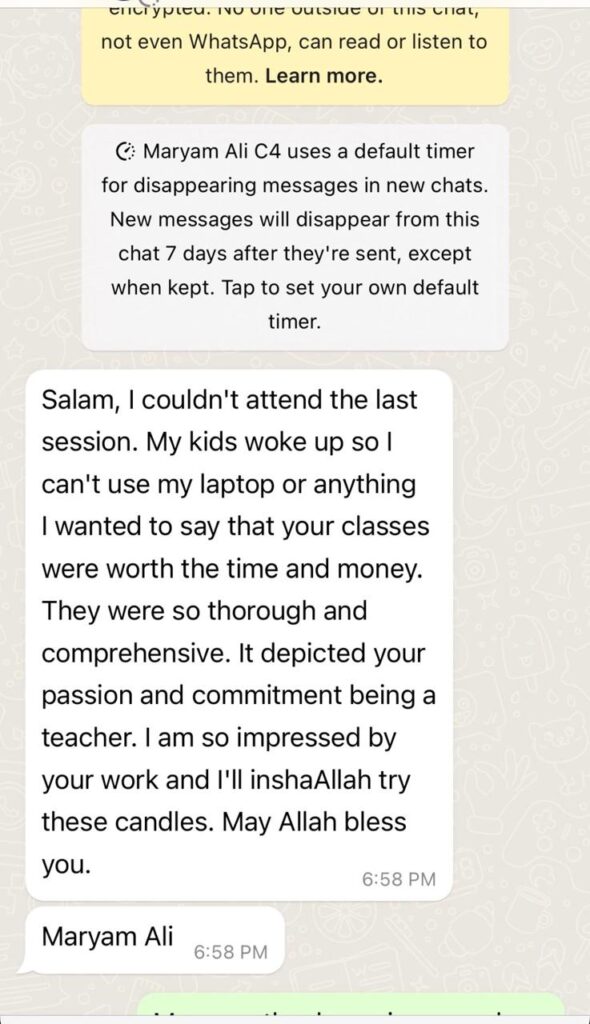 A WhatsApp message from Review 33