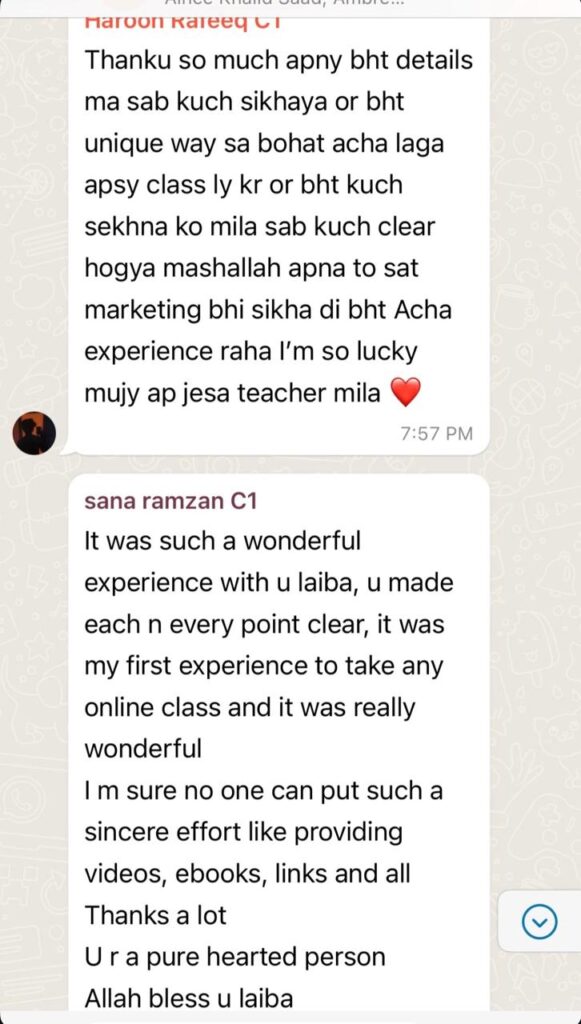 A WhatsApp message from Review 57